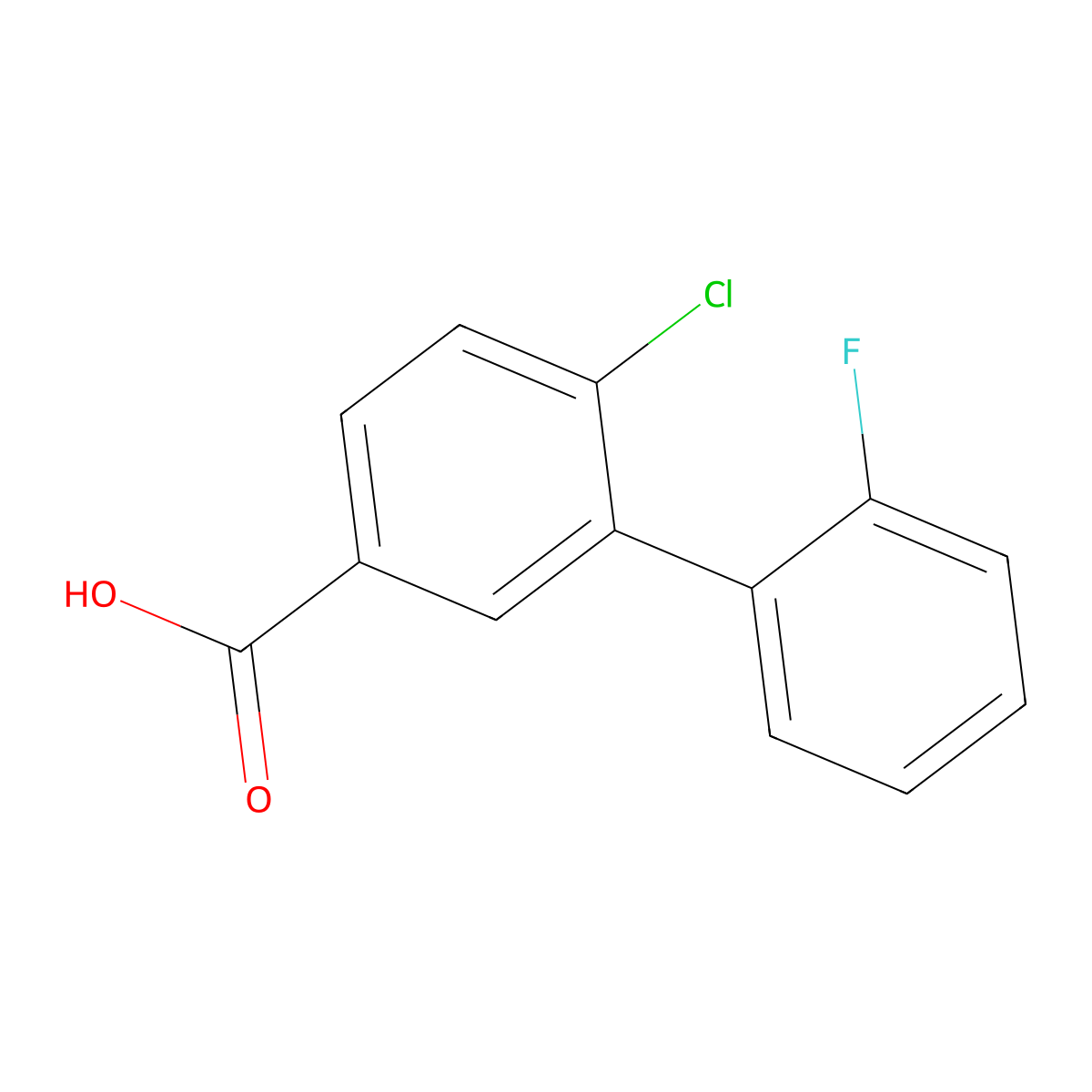 4-Chloro-3-(2-fluorophenyl)benzoic acid molecular structure, CAS 1214377-92-0