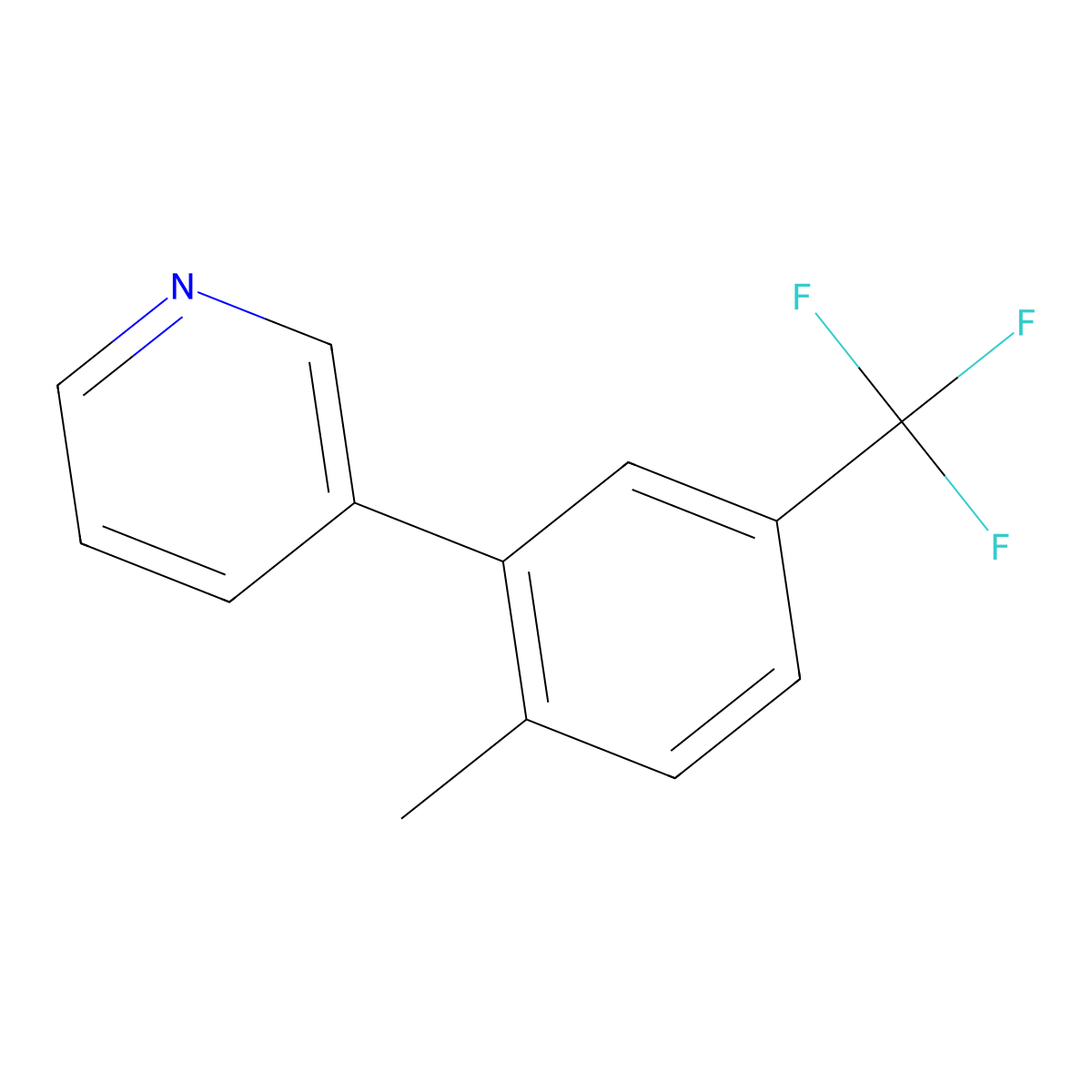 3-(2-Methyl-5-(trifluoromethyl)phenyl)pyridine molecular structure, CAS 1214378-22-9