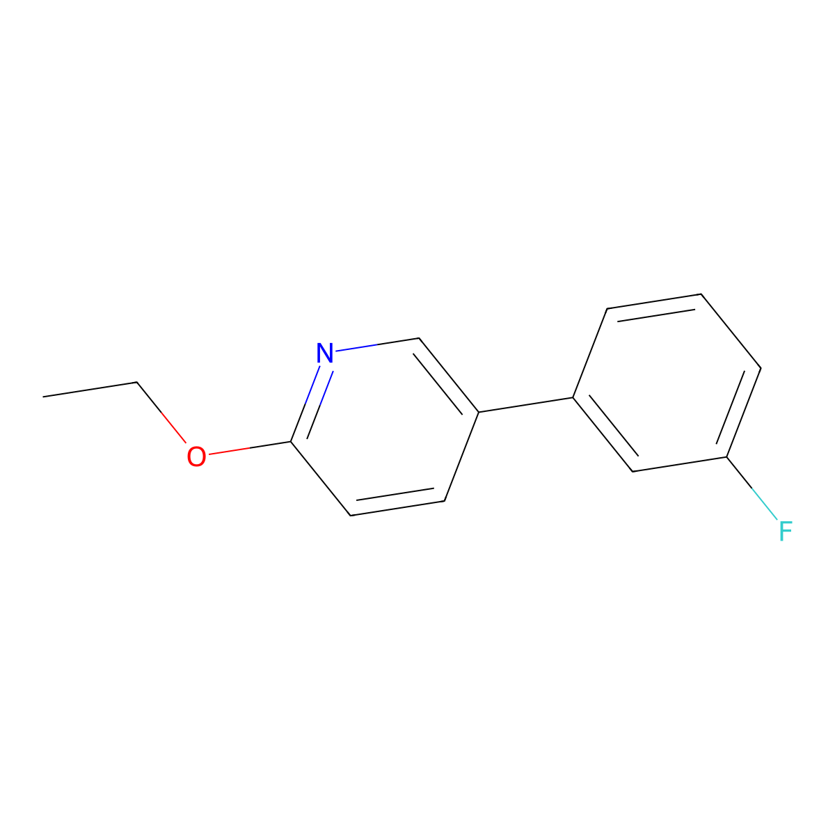 2-Ethoxy-5-(3-fluorophenyl)pyridine molecular structure, CAS 1214378-26-3