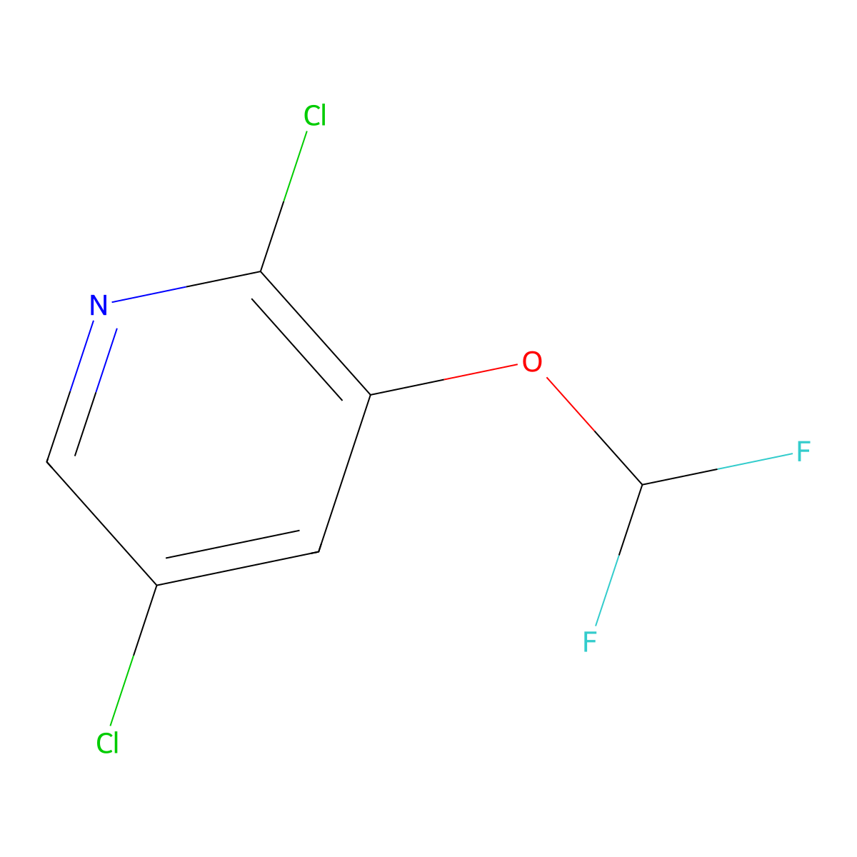 2,5-Dichloro-3-(difluoromethoxy)pyridine molecular structure, CAS 1214378-49-0