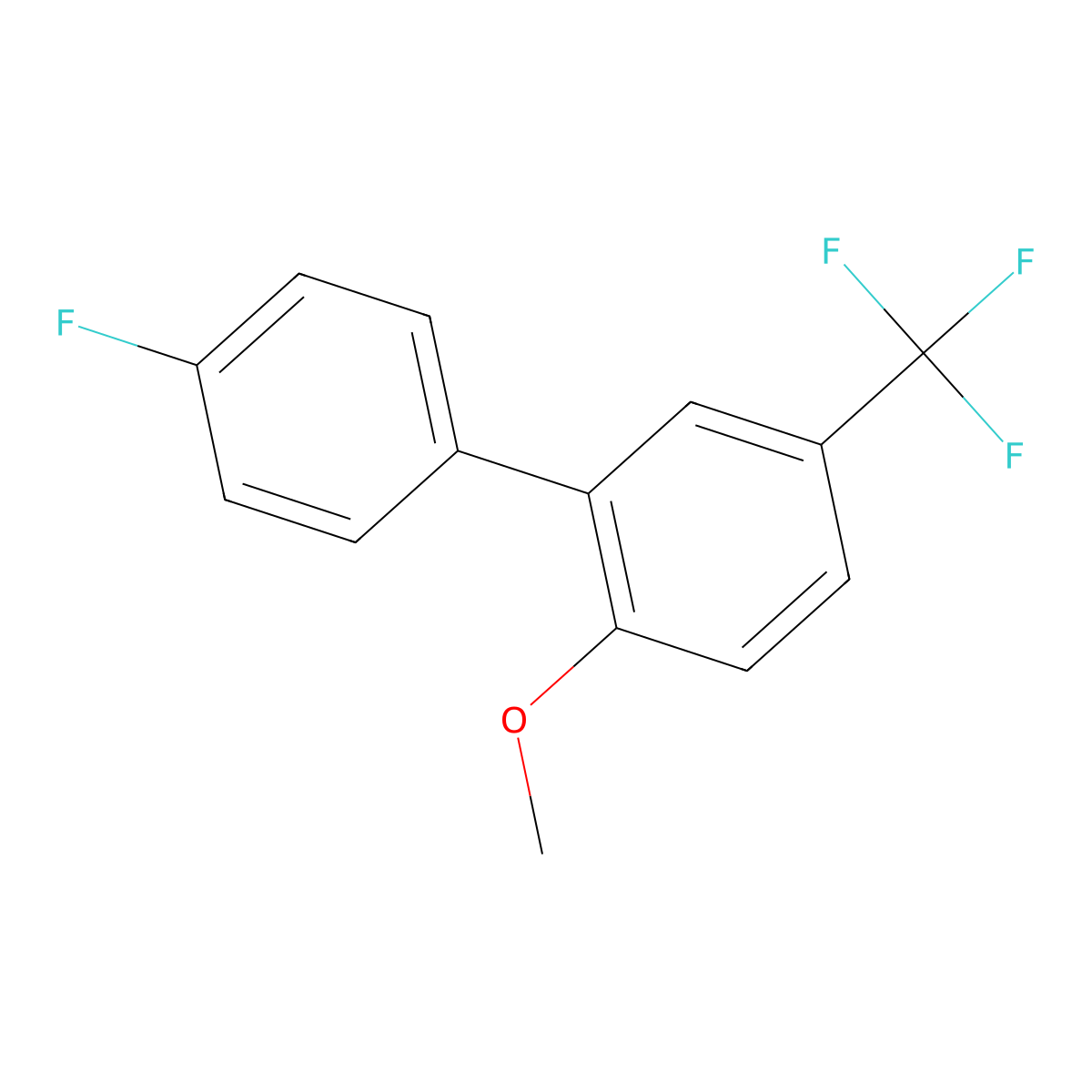 4'-Fluoro-2-methoxy-5-(trifluoromethyl)-1,1'-biphenyl molecular structure, CAS 1214378-84-3