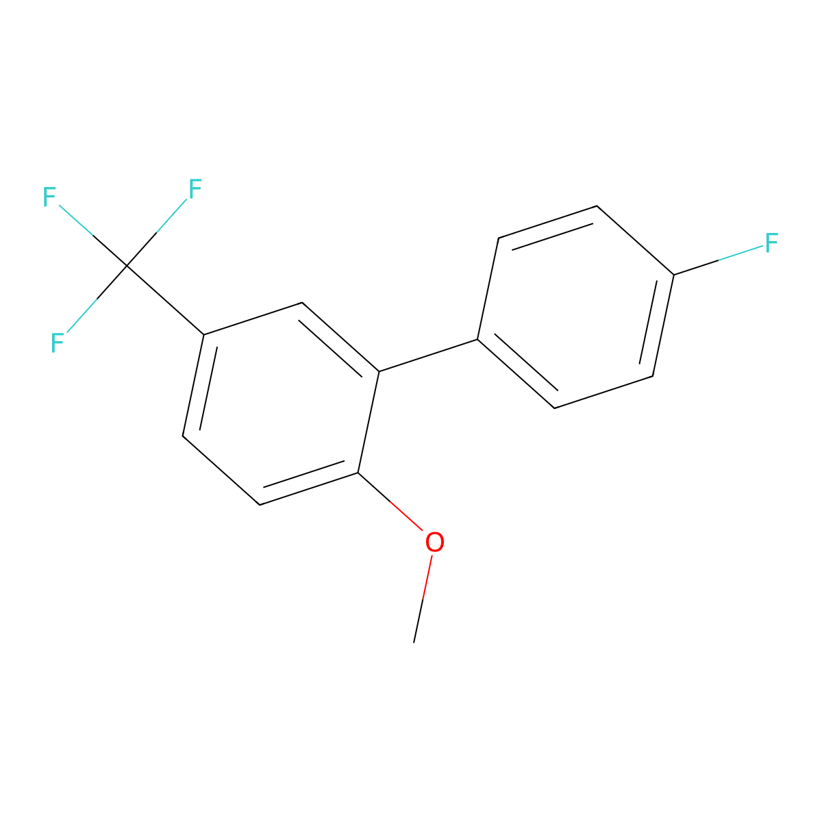 4'-Fluoro-2-methoxy-5-(trifluoromethyl)-1,1'-biphenyl molecular structure, CAS 1214378-84-3