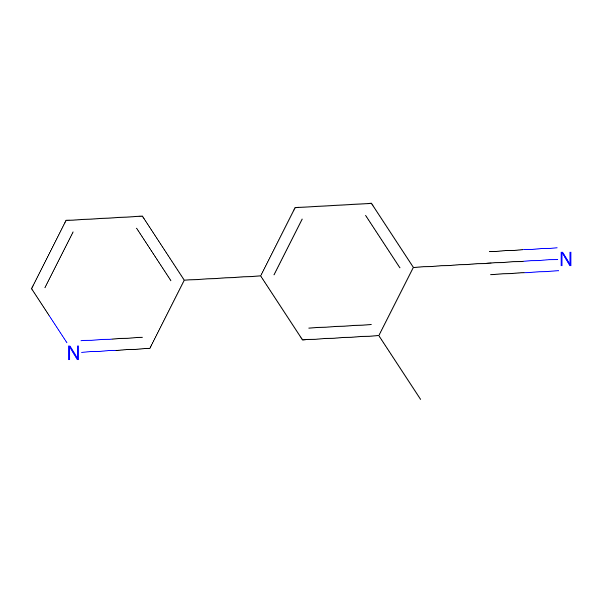 2-Methyl-4-(pyridin-3-yl)benzonitrile molecular structure, CAS 1214378-87-6