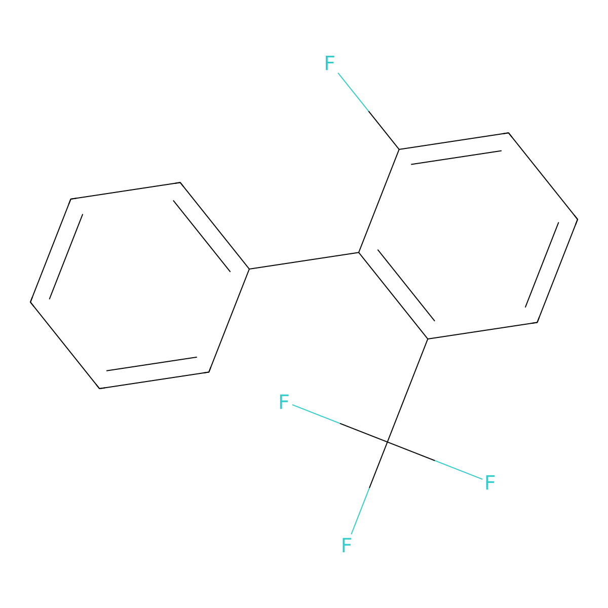 1-Fluoro-2-phenyl-3-(trifluoromethyl)benzene molecular structure, CAS 1214378-99-0