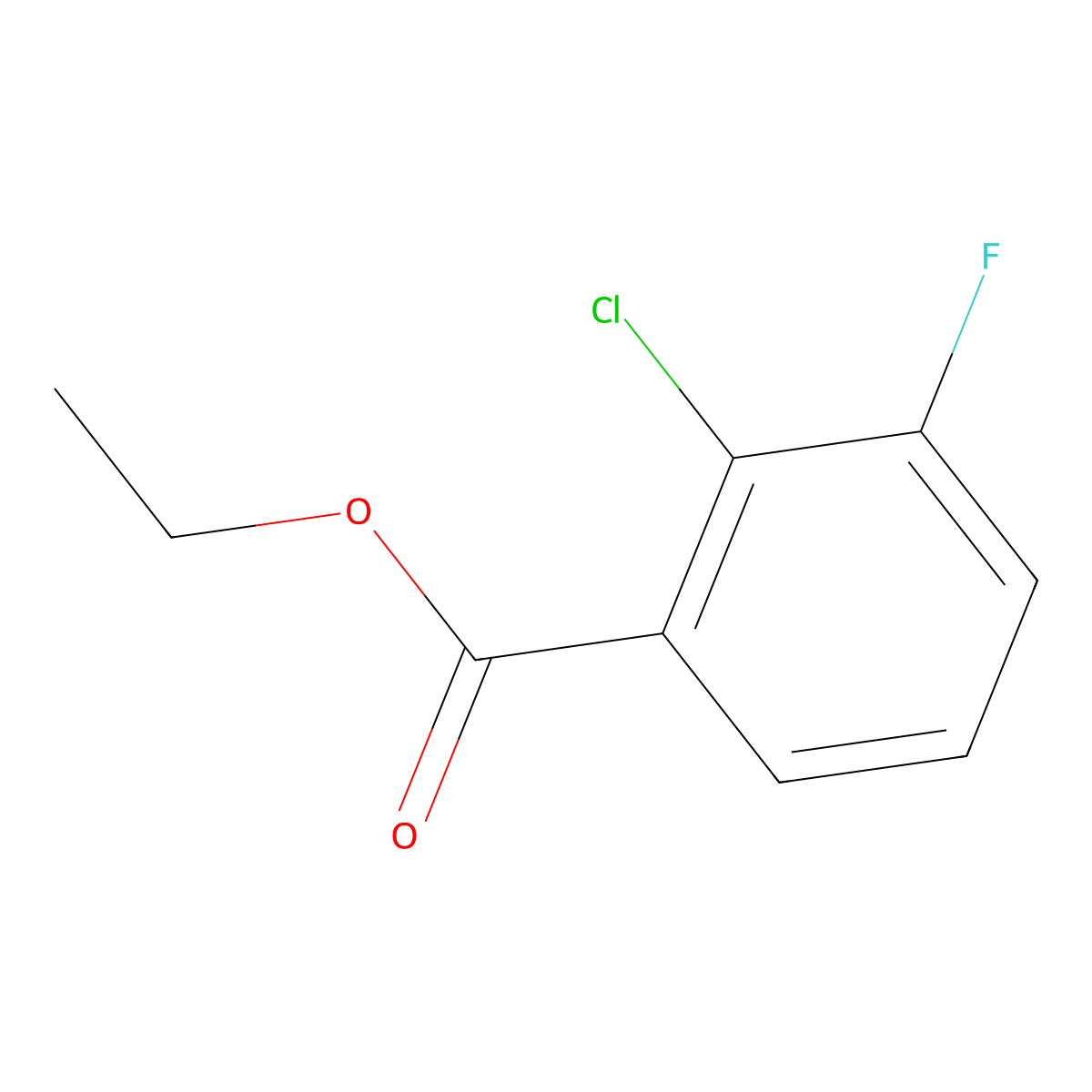 Ethyl 2-chloro-3-fluorobenzoate molecular structure, CAS 1214379-08-4