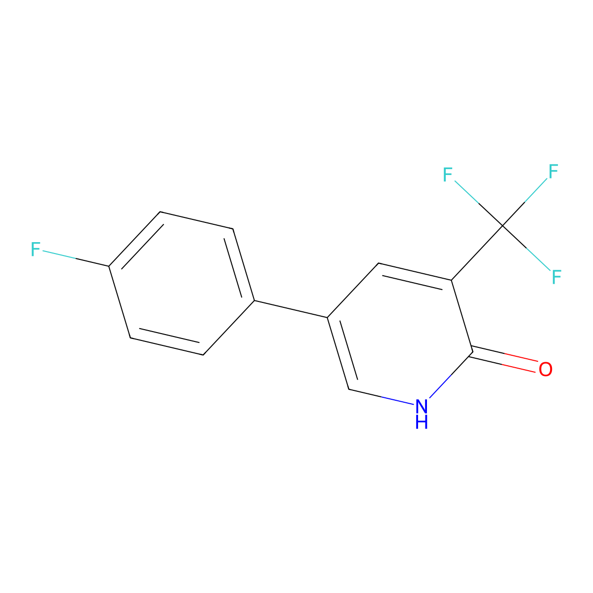 5-(4-Fluorophenyl)-3-(trifluoromethyl)pyridin-2-ol molecular structure, CAS 1214379-09-5