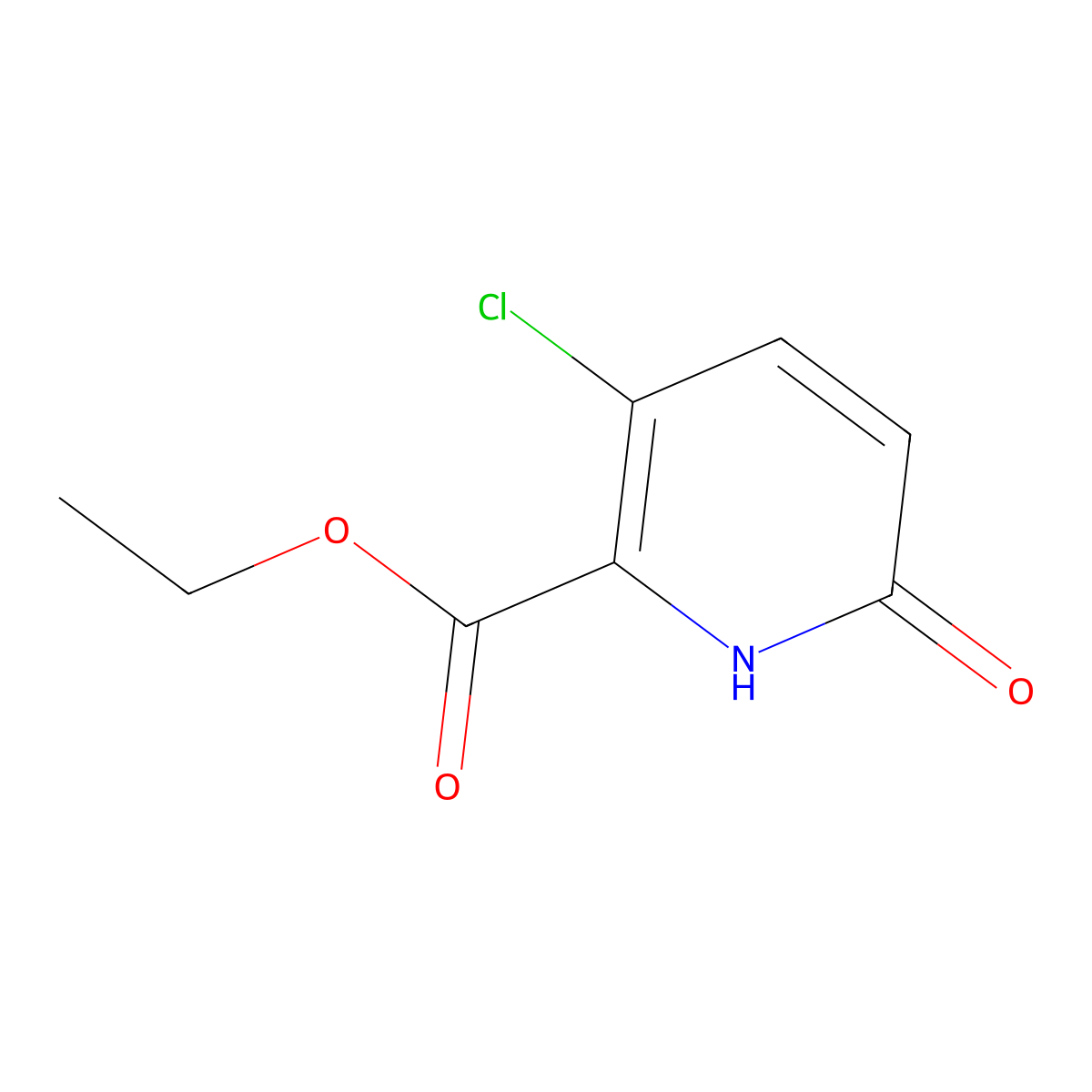 Ethyl 3-chloro-6-oxo-1,6-dihydropyridine-2-carboxylate molecular structure, CAS 1214379-11-9