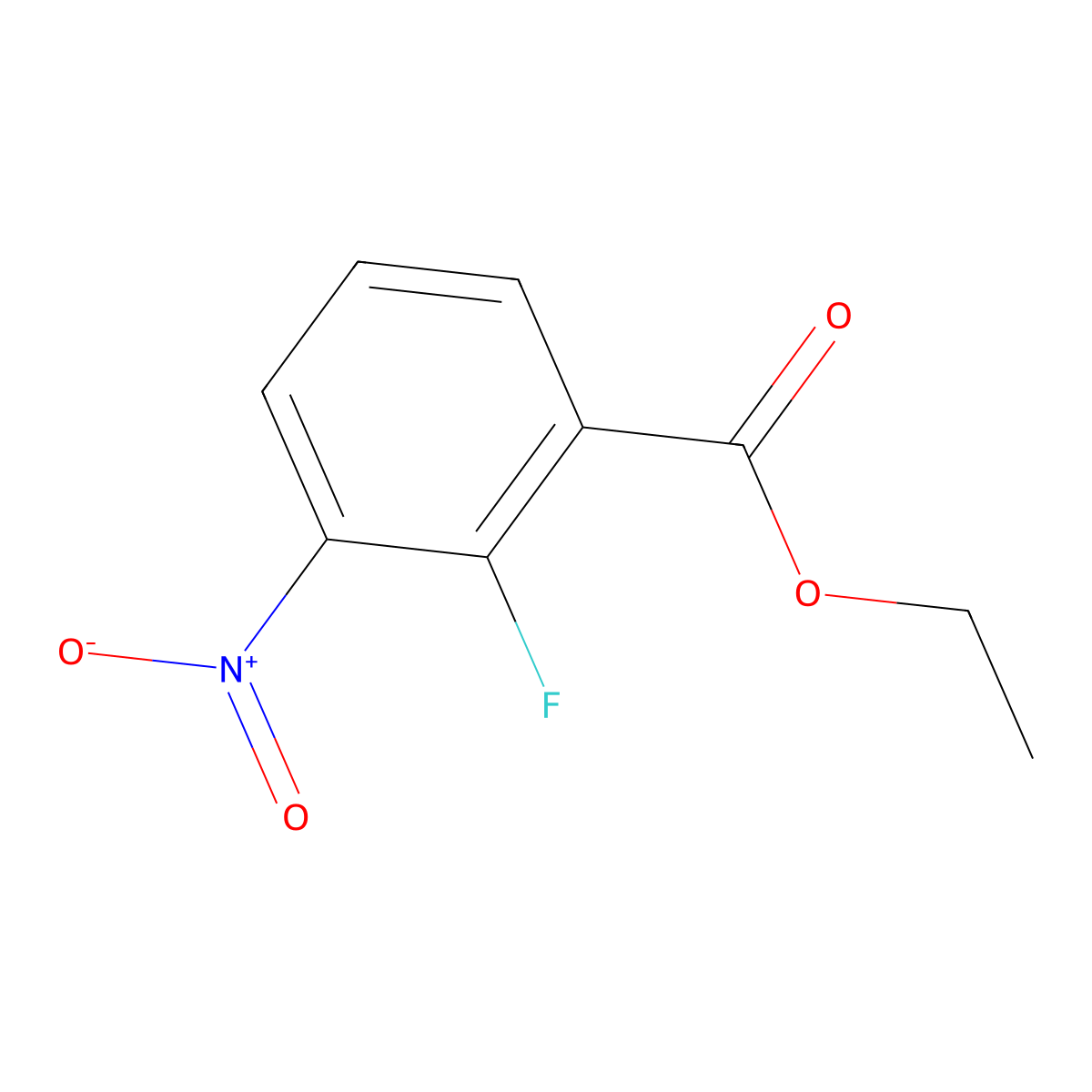 Ethyl 2-fluoro-3-nitrobenzoate molecular structure, CAS 1214379-18-6