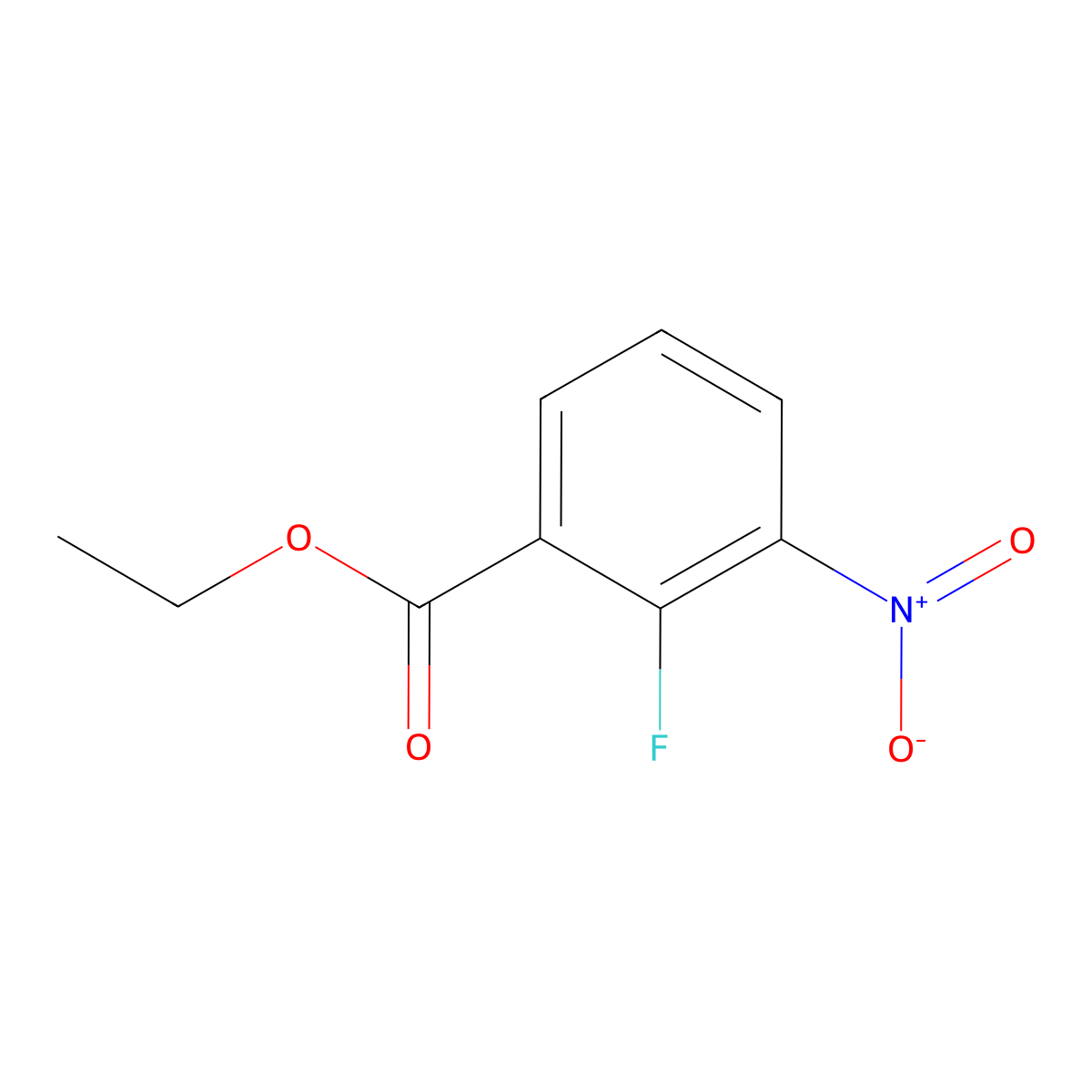 Ethyl 2-fluoro-3-nitrobenzoate molecular structure, CAS 1214379-18-6