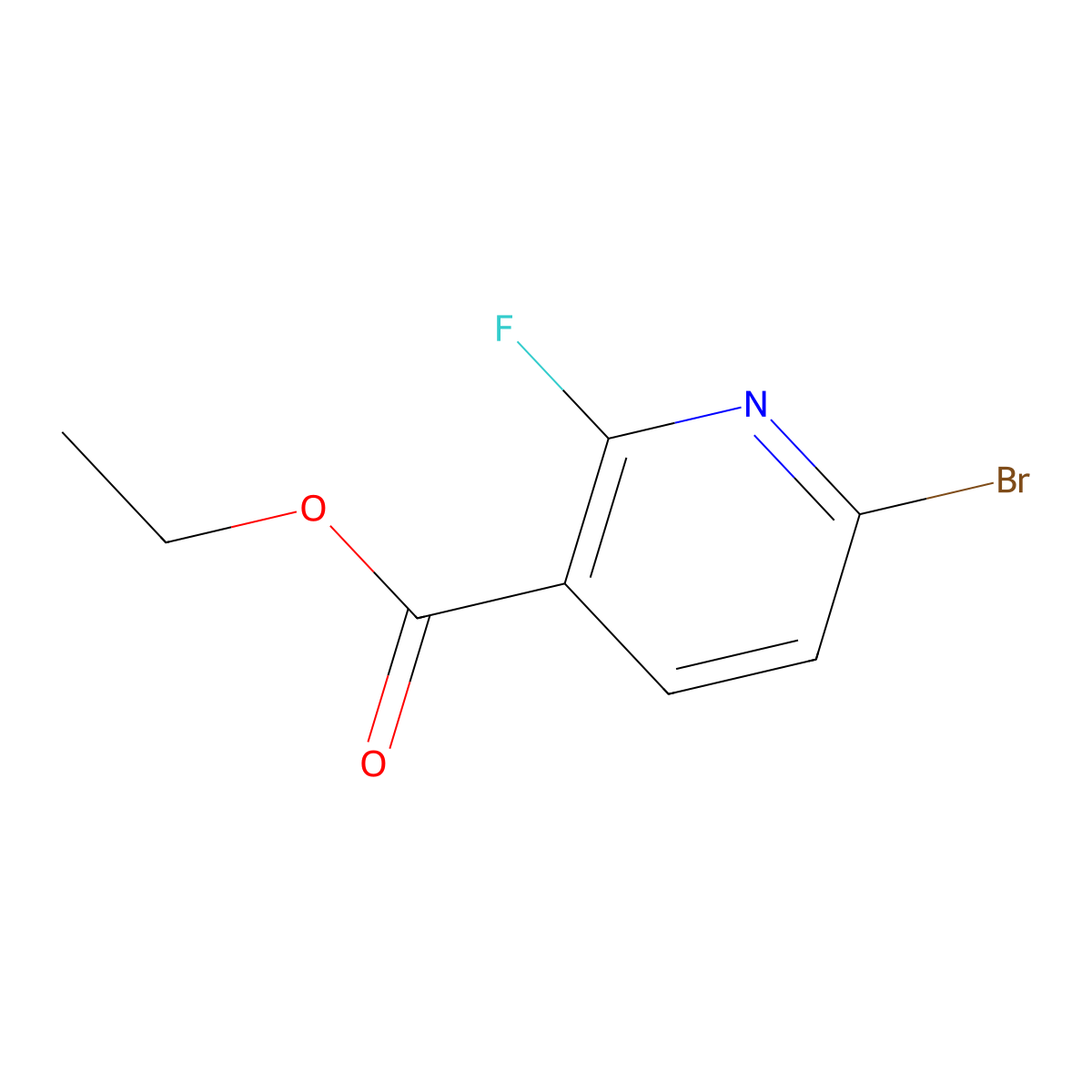 Ethyl 6-bromo-2-fluoronicotinate molecular structure, CAS 1214379-24-4