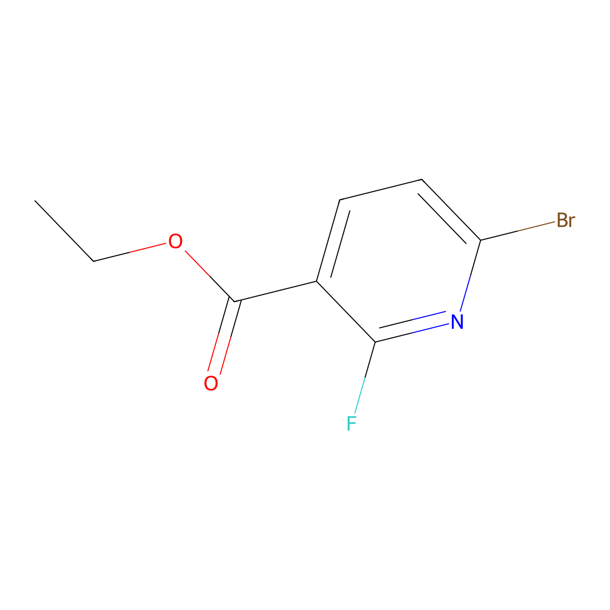 Ethyl 6-bromo-2-fluoronicotinate molecular structure, CAS 1214379-24-4