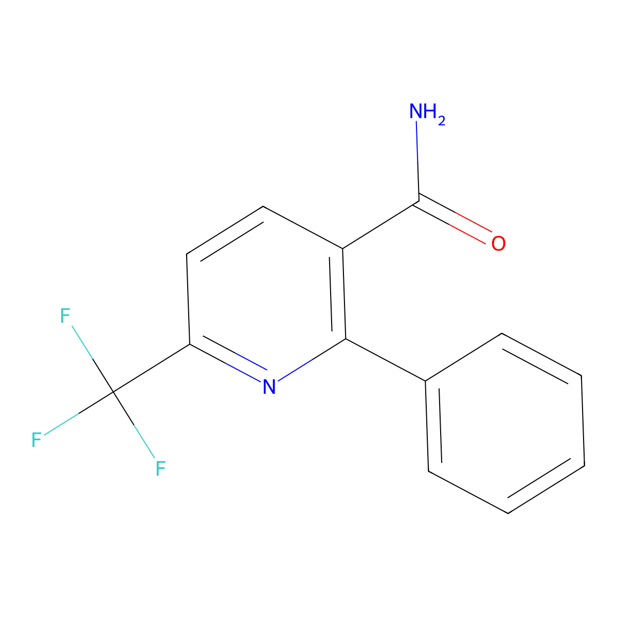 2-Phenyl-6-(trifluoromethyl)nicotinamide molecular structure, CAS 1214379-25-5