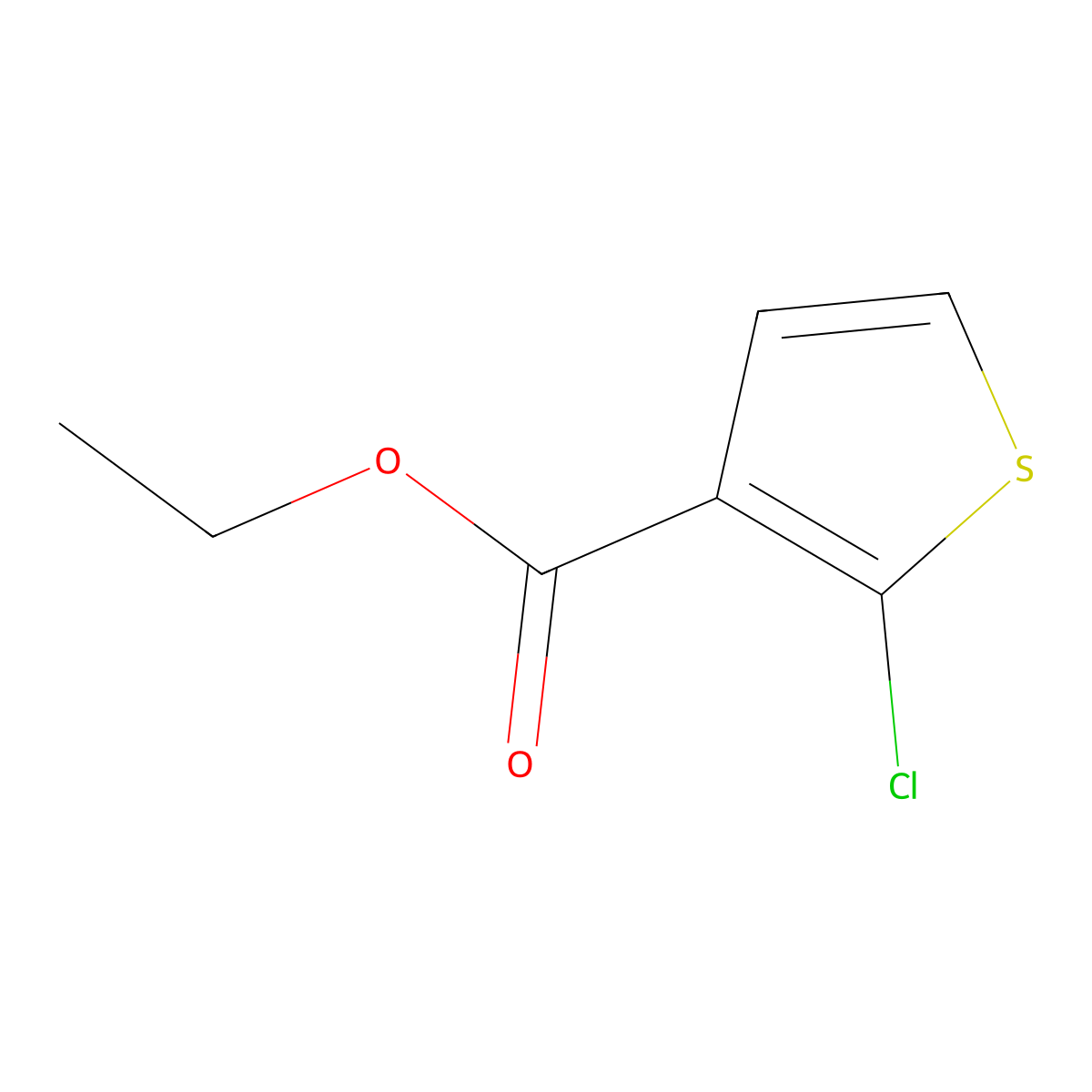 Ethyl 2-chlorothiophene-3-carboxylate molecular structure, CAS 1214379-28-8