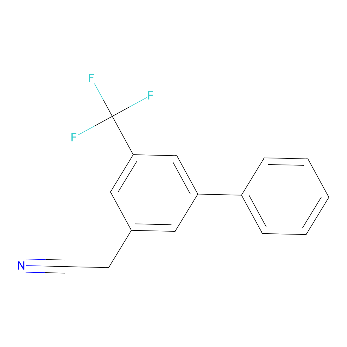 2-[3-Phenyl-5-(trifluoromethyl)phenyl]acetonitrile molecular structure, CAS 1214379-29-9