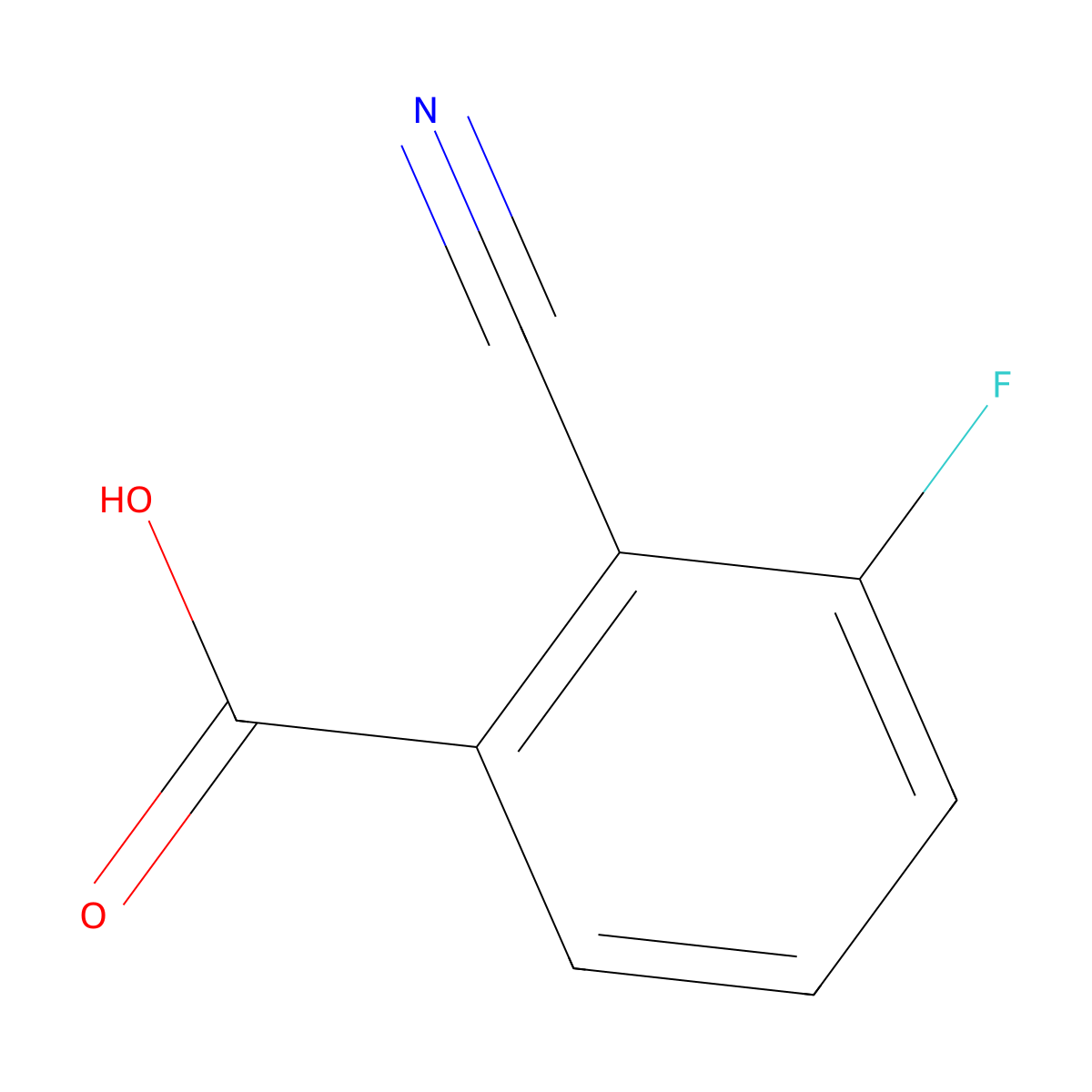 2-Cyano-3-fluorobenzoic acid molecular structure, CAS 1214379-33-5