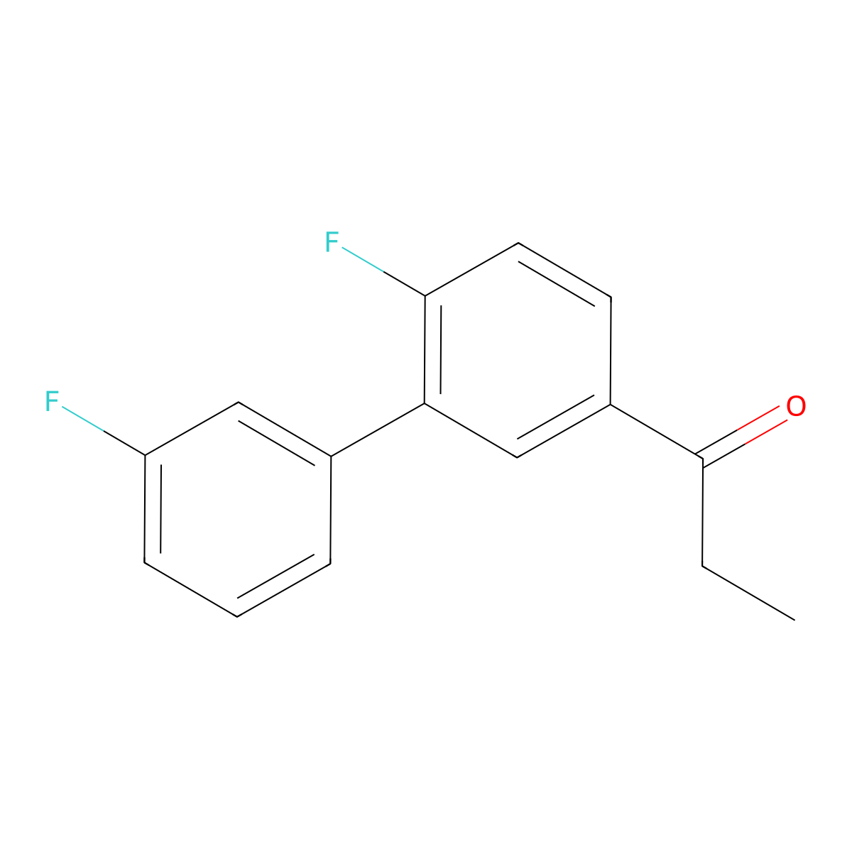 1-[4-Fluoro-3-(3-fluorophenyl)phenyl]propan-1-one molecular structure, CAS 1214379-36-8