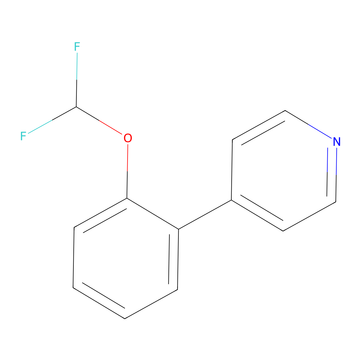 4-(2-(Difluoromethoxy)phenyl)pyridine molecular structure, CAS 1214379-47-1