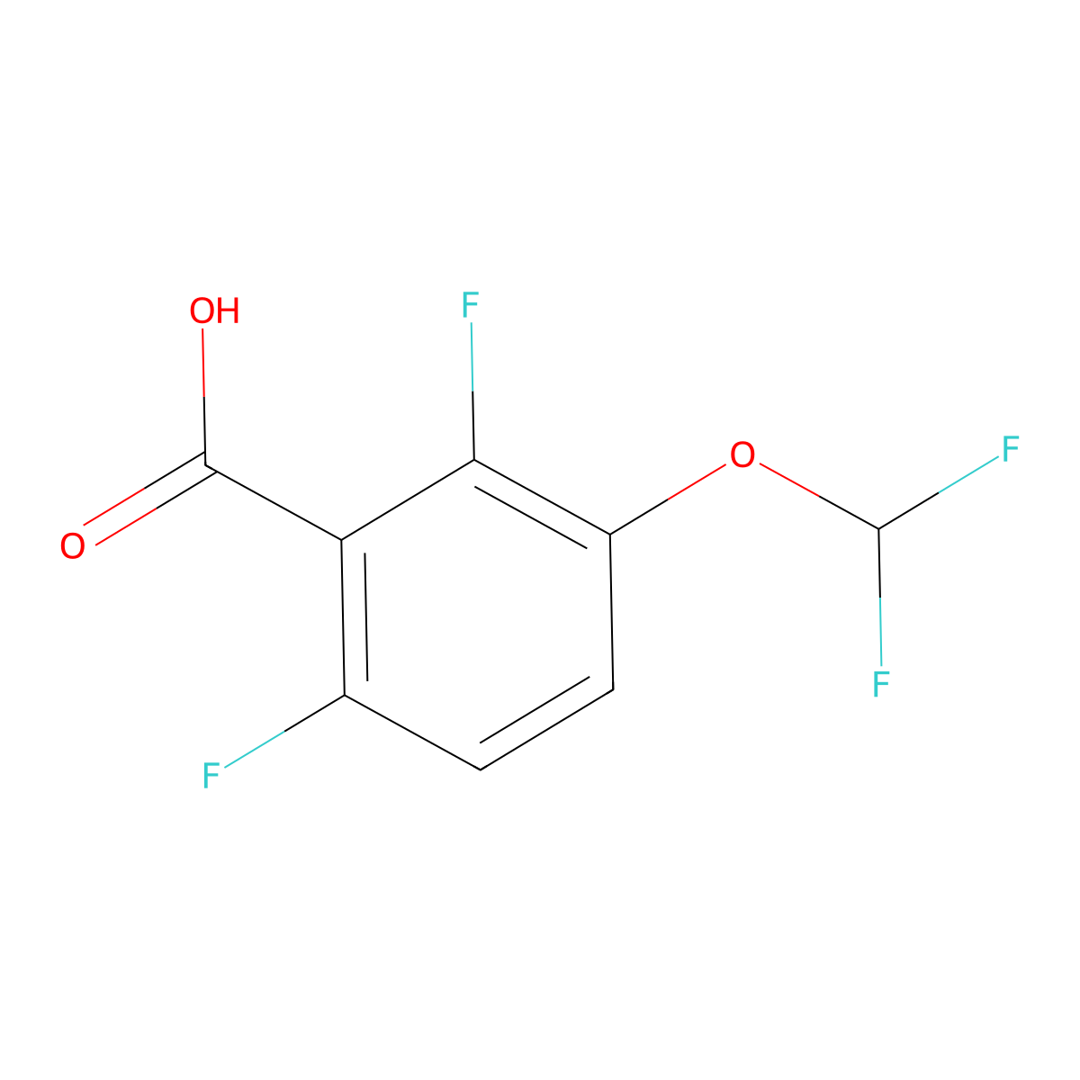 3-(Difluoromethoxy)-2,6-difluorobenzoic acid molecular structure, CAS 1214379-50-6