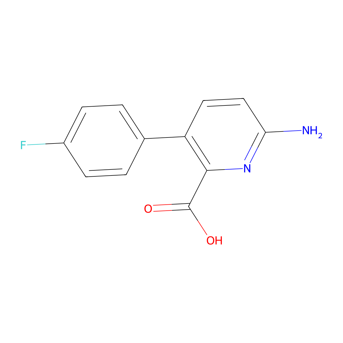 6-Amino-3-(4-fluorophenyl)picolinic acid molecular structure, CAS 1214379-52-8