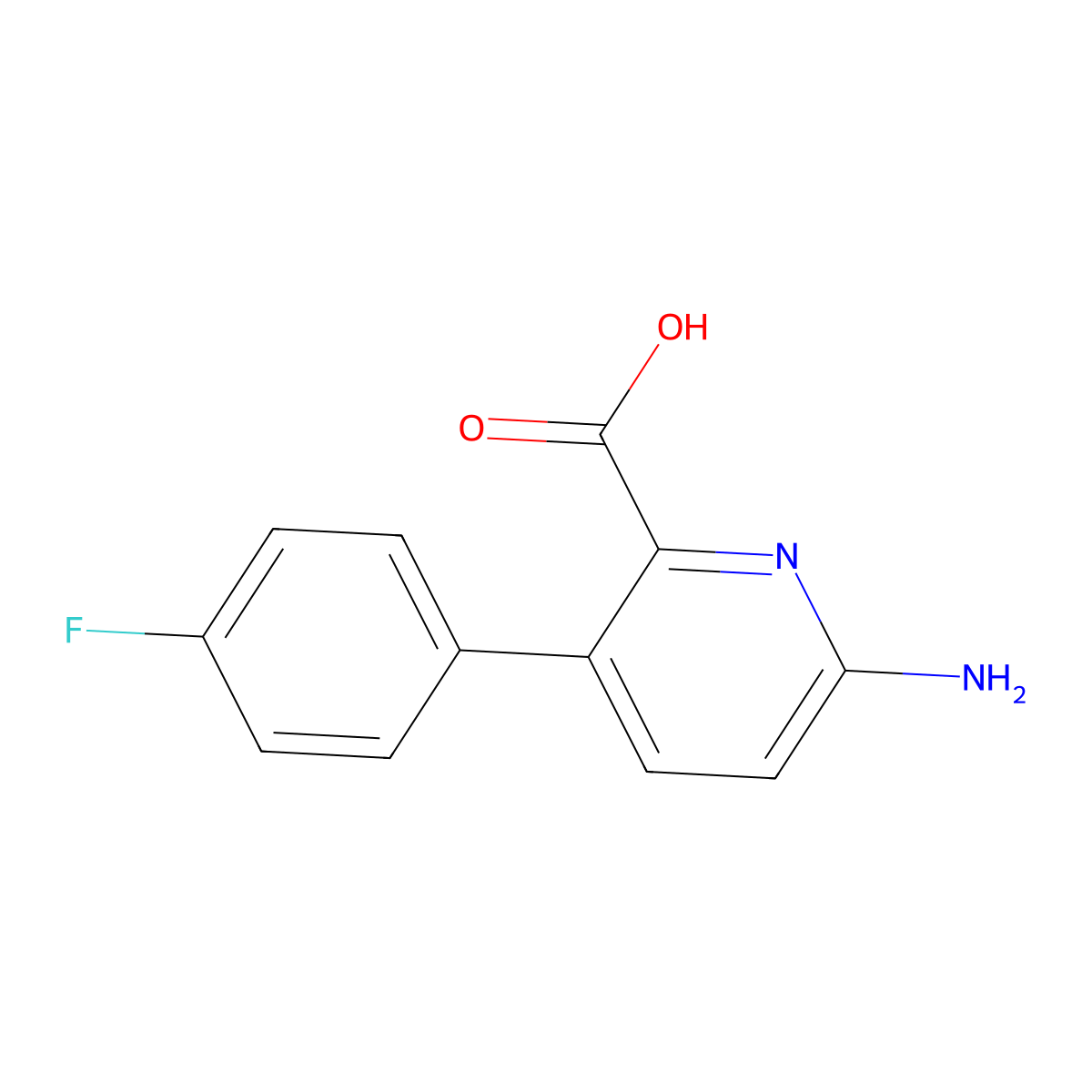6-Amino-3-(4-fluorophenyl)picolinic acid molecular structure, CAS 1214379-52-8