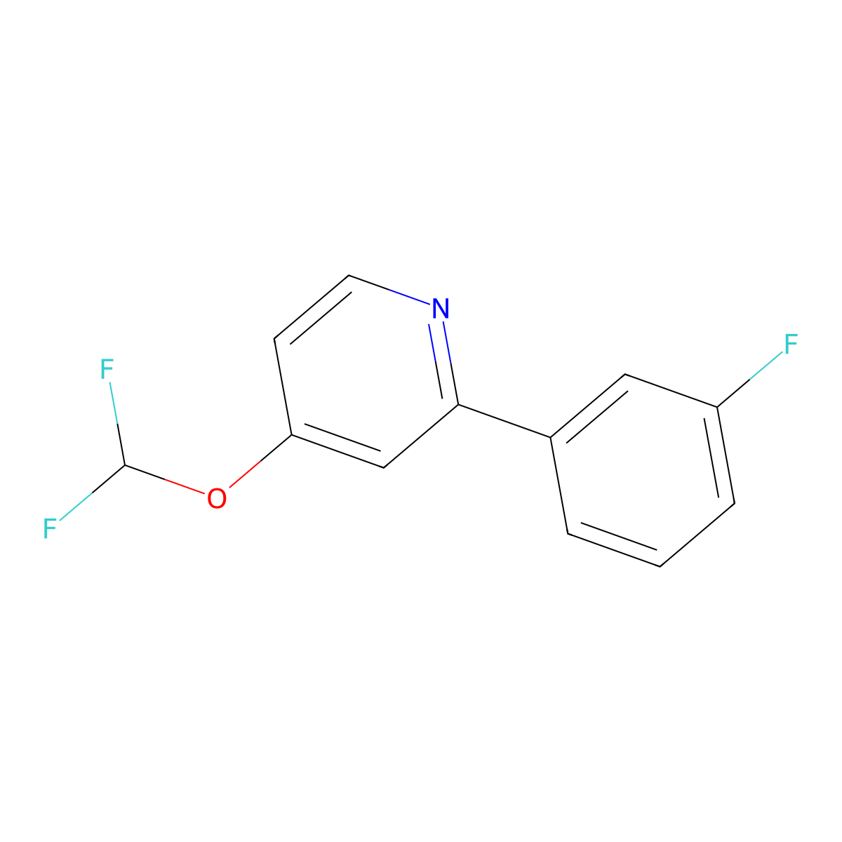 4-(Difluoromethoxy)-2-(3-fluorophenyl)pyridine molecular structure, CAS 1214379-62-0