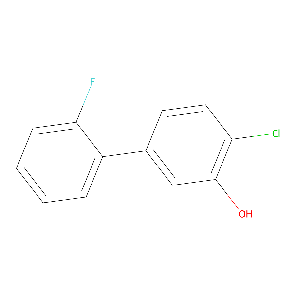 2-Chloro-5-(2-fluorophenyl)phenol molecular structure, CAS 1214379-85-7