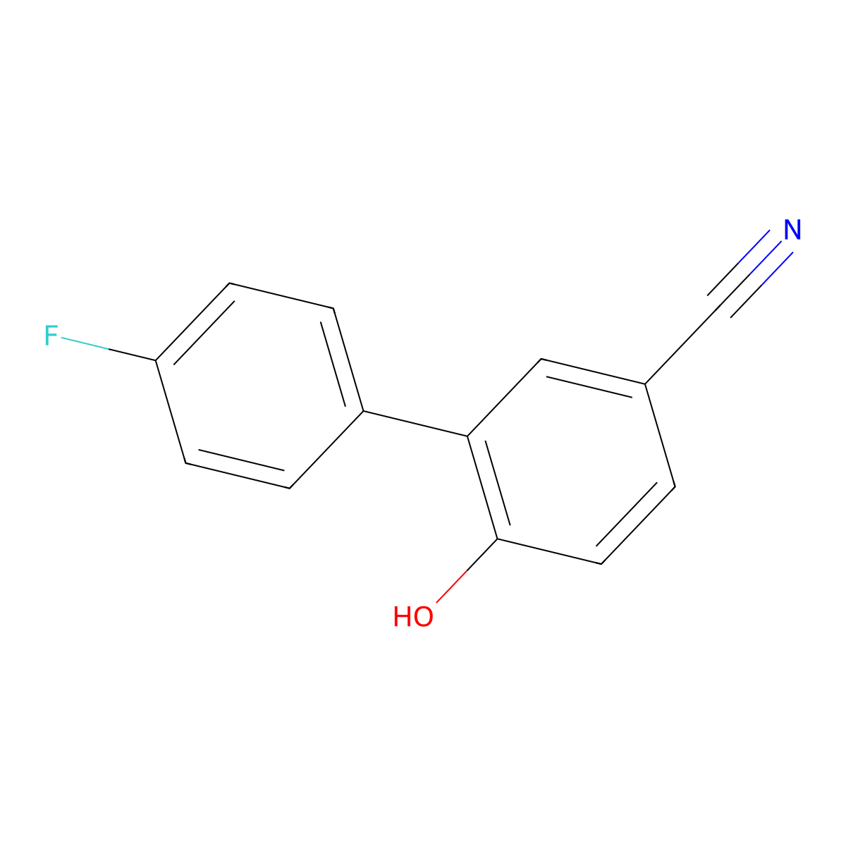 4'-Fluoro-6-hydroxy-[1,1'-biphenyl]-3-carbonitrile molecular structure, CAS 1214379-86-8
