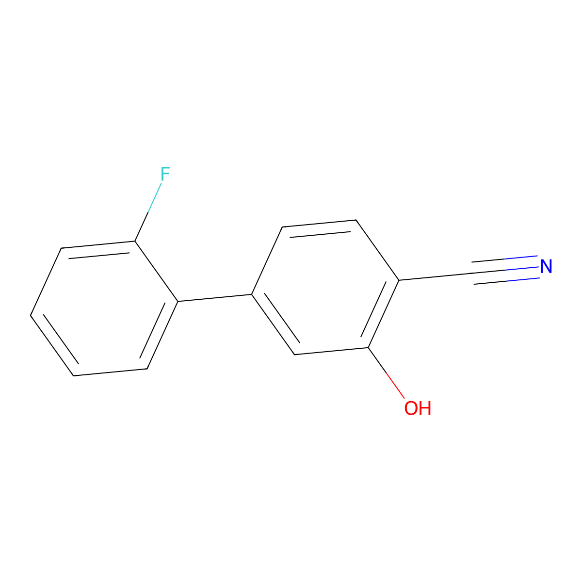 2-Cyano-5-(2-fluorophenyl)phenol molecular structure, CAS 1214379-91-5