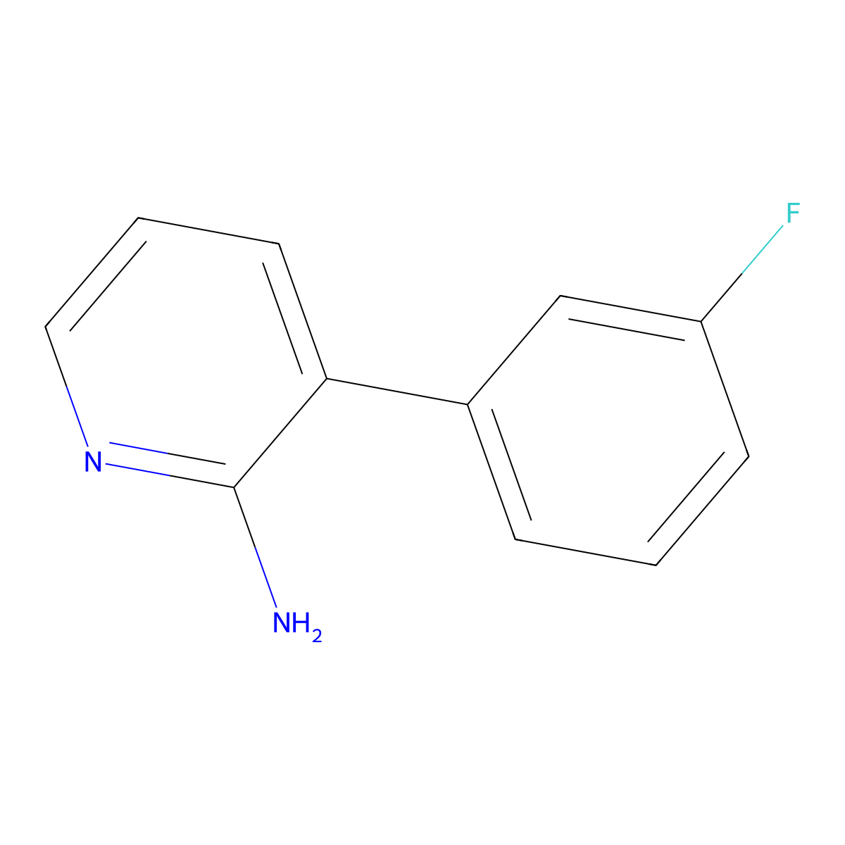 3-(3-Fluorophenyl)pyridin-2-amine molecular structure, CAS 1214379-93-7