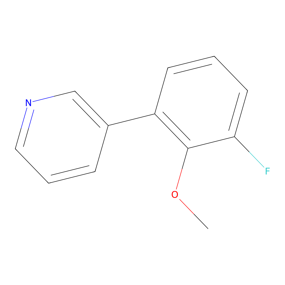 3-(3-Fluoro-2-methoxyphenyl)pyridine molecular structure, CAS 1214380-01-4