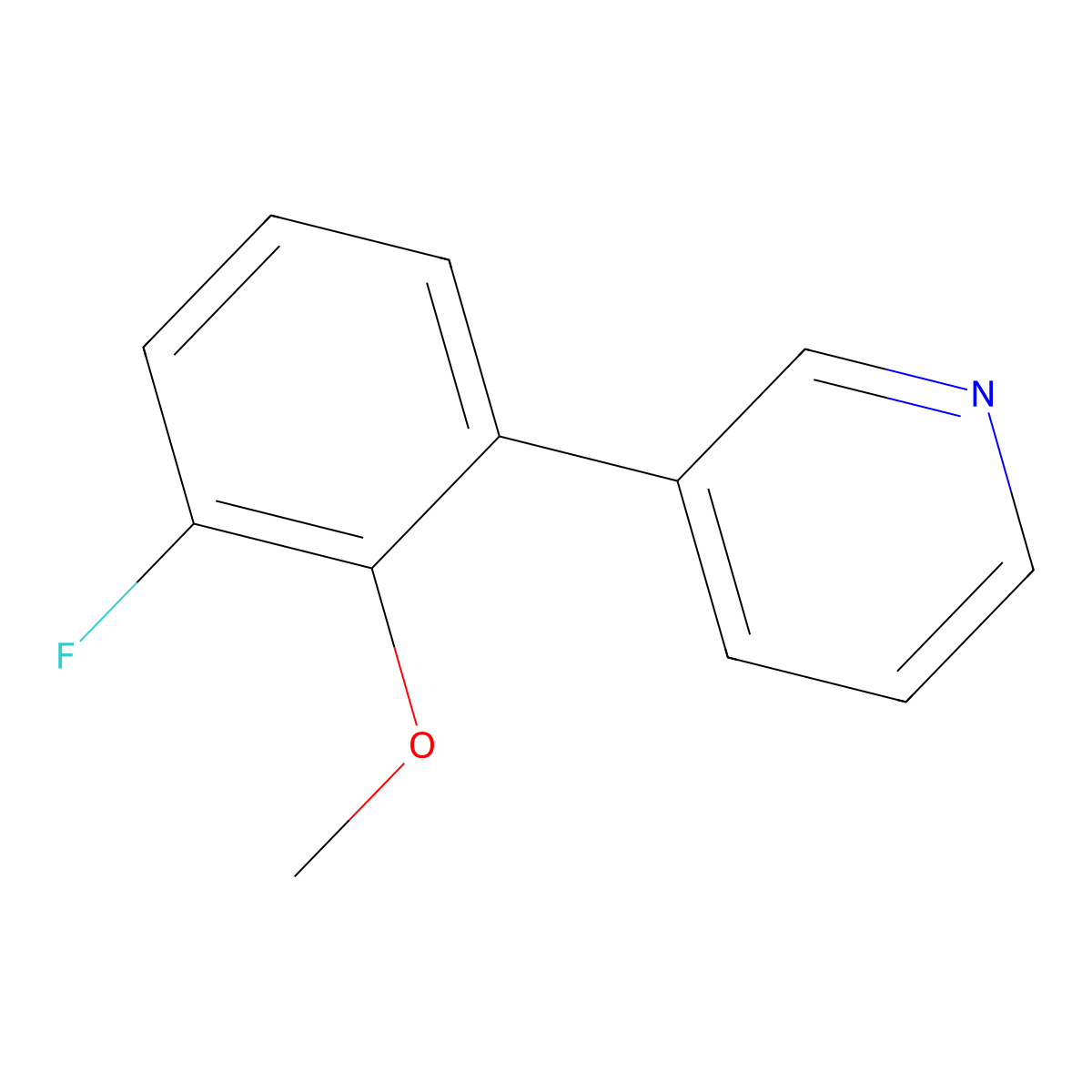 3-(3-Fluoro-2-methoxyphenyl)pyridine molecular structure, CAS 1214380-01-4