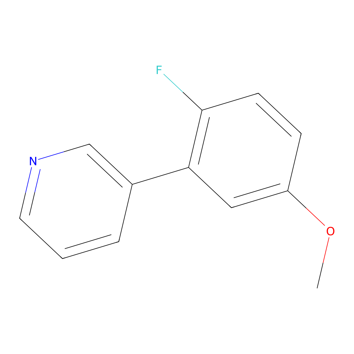 3-(2-Fluoro-5-methoxyphenyl)pyridine molecular structure, CAS 1214380-03-6