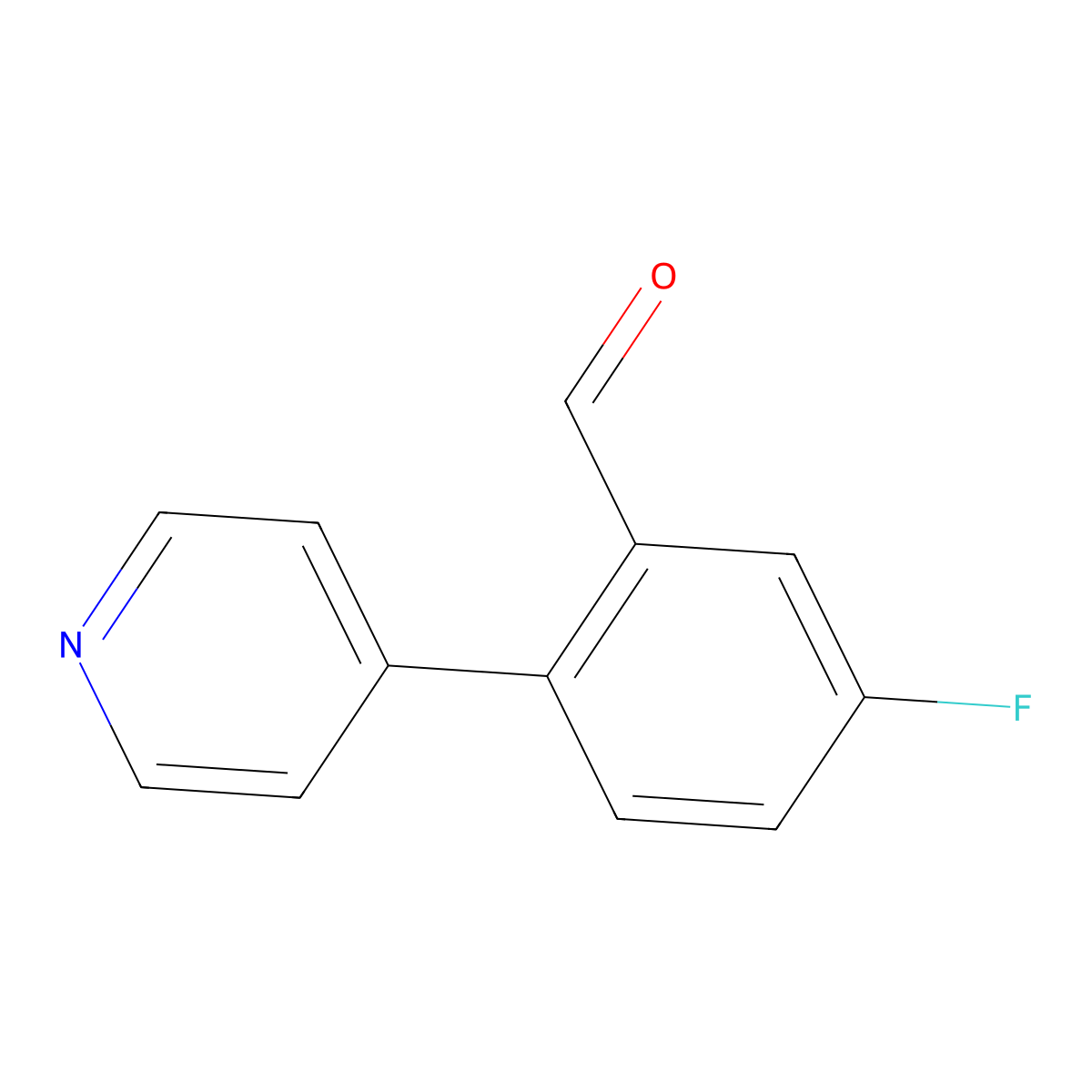 5-Fluoro-2-(pyridin-4-yl)benzaldehyde molecular structure, CAS 1214380-08-1