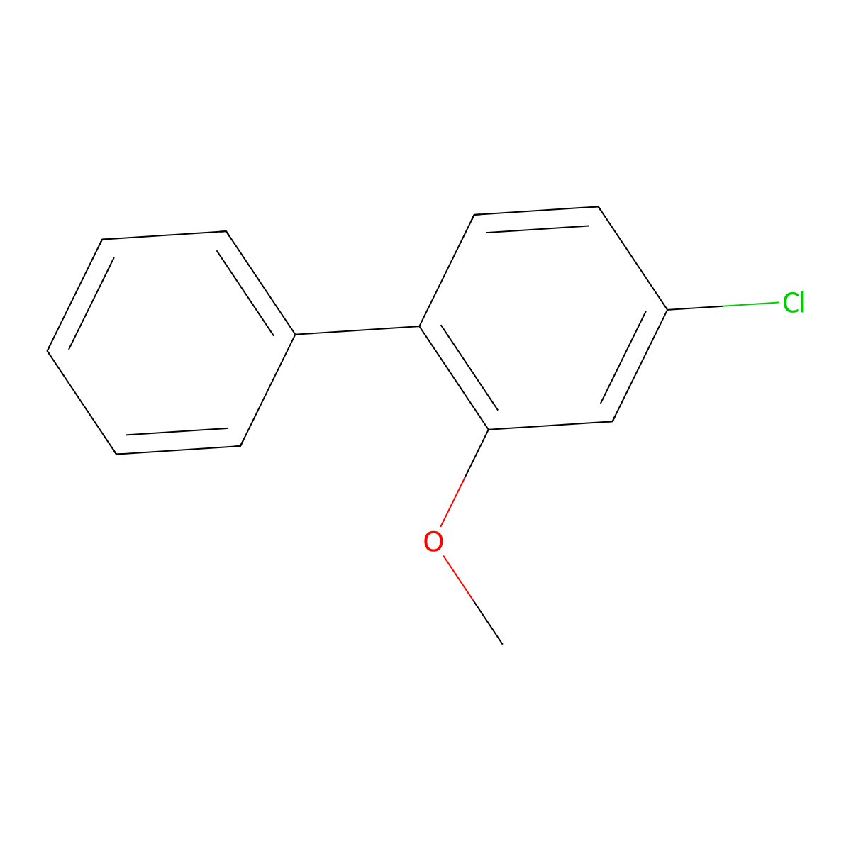 4-Chloro-2-methoxy-1,1'-biphenyl molecular structure, CAS 1214380-13-8