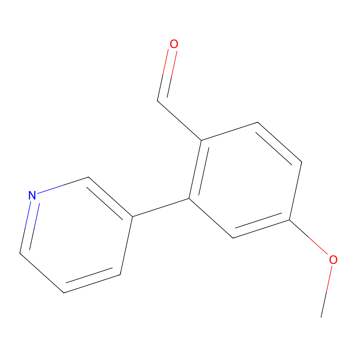 4-Methoxy-2-(pyridin-3-yl)benzaldehyde molecular structure, CAS 1214380-28-5