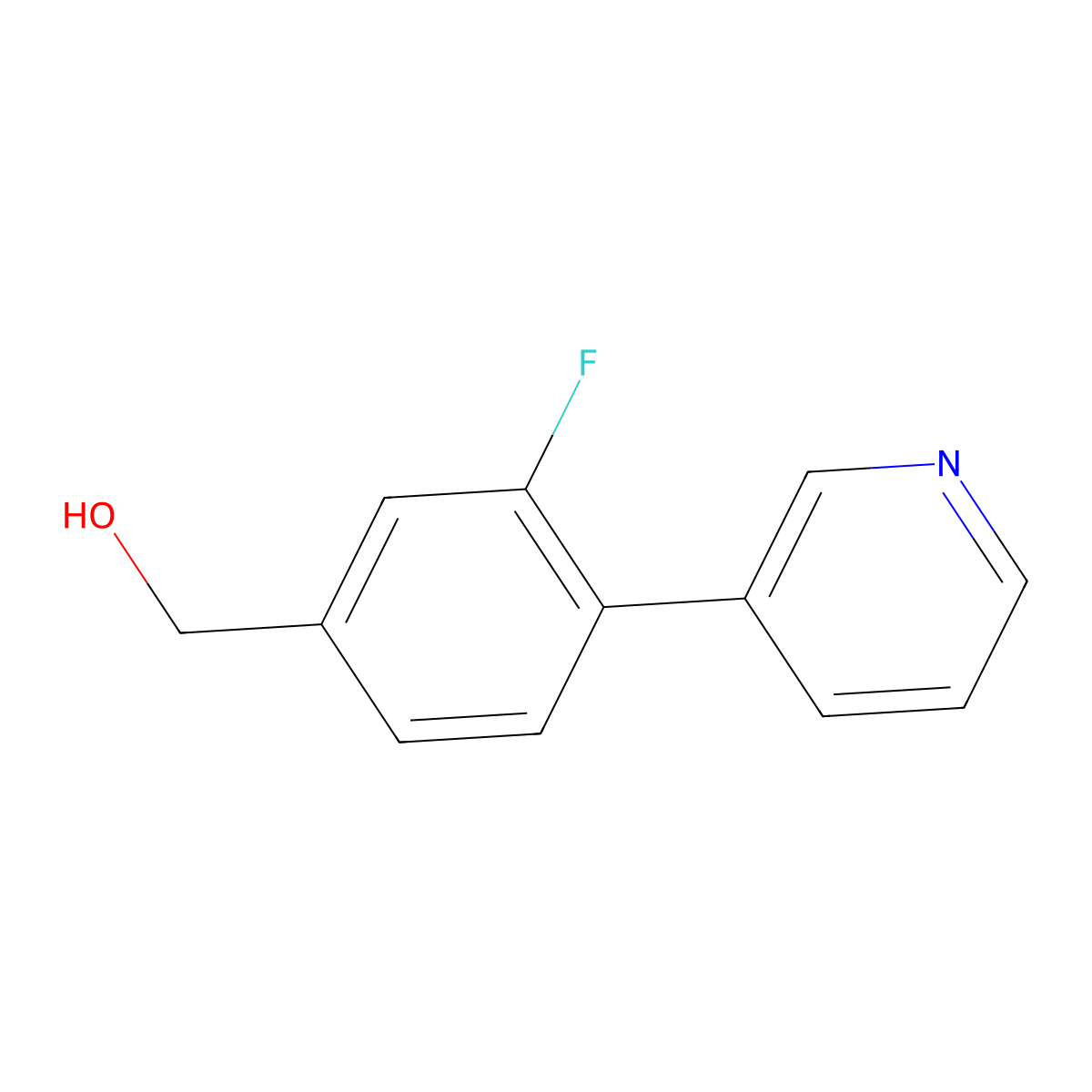 (3-Fluoro-4-(pyridin-3-yl)phenyl)methanol molecular structure, CAS 1214380-30-9