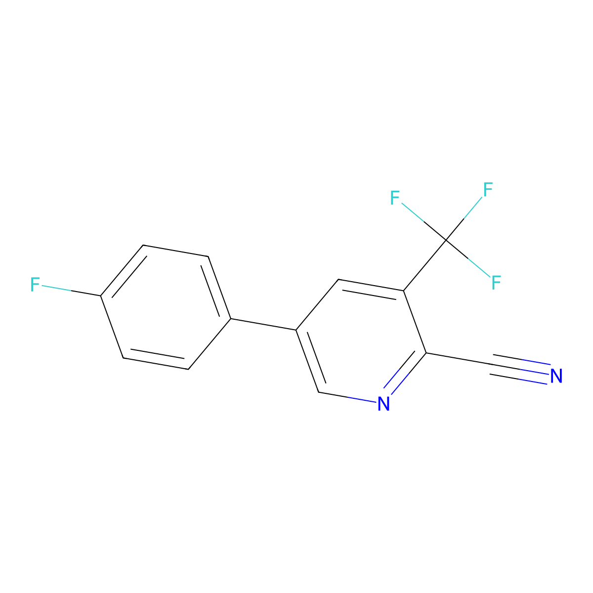 5-(4-Fluorophenyl)-3-(trifluoromethyl)picolinonitrile molecular structure, CAS 1214380-36-5