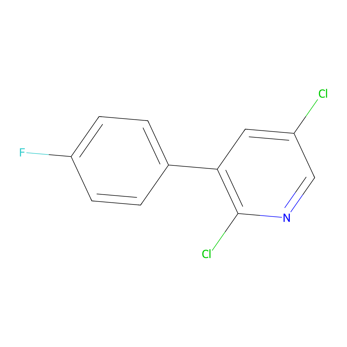 2,5-Dichloro-3-(4-fluorophenyl)pyridine molecular structure, CAS 1214380-46-7