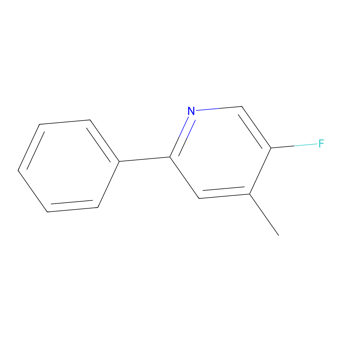 5-Fluoro-4-methyl-2-phenylpyridine molecular structure, CAS 1214380-49-0