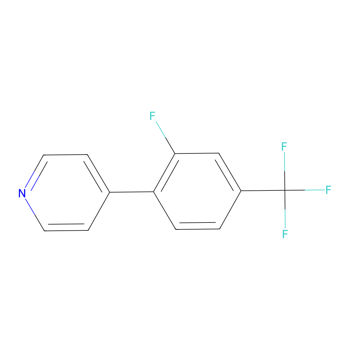 4-(2-Fluoro-4-(trifluoromethyl)phenyl)pyridine molecular structure, CAS 1214380-57-0