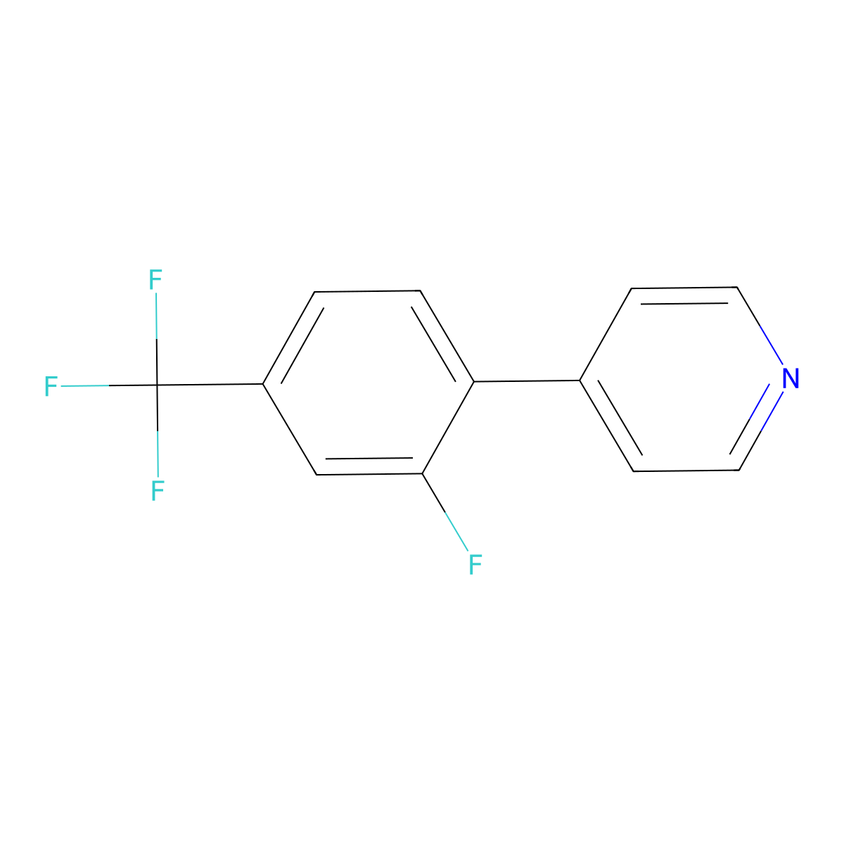 4-(2-Fluoro-4-(trifluoromethyl)phenyl)pyridine molecular structure, CAS 1214380-57-0