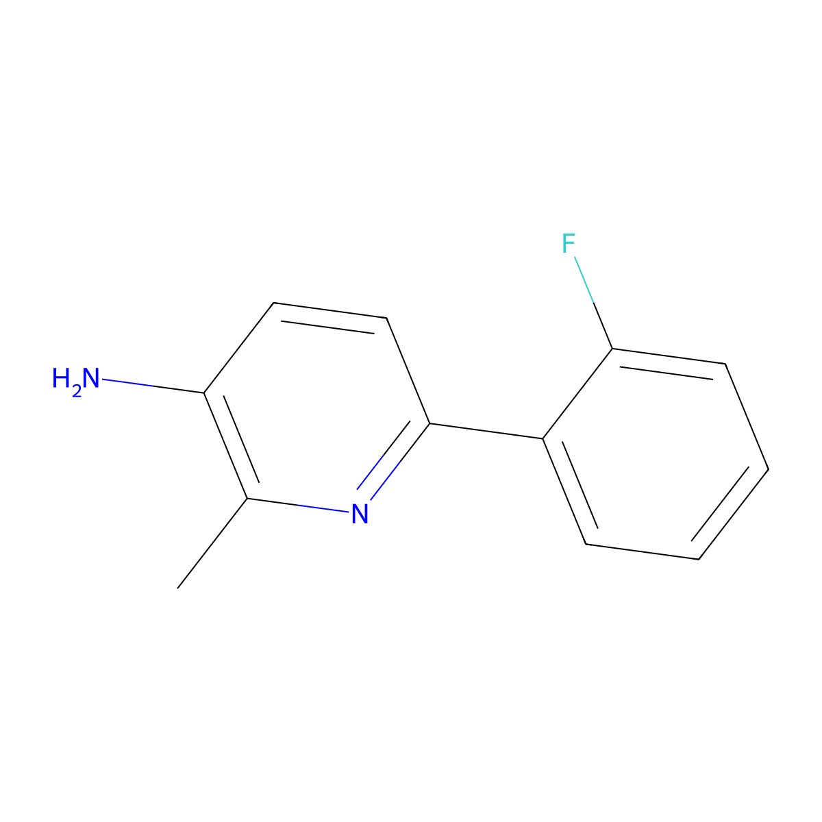 6-(2-Fluorophenyl)-2-methylpyridin-3-amine molecular structure, CAS 1214380-73-0