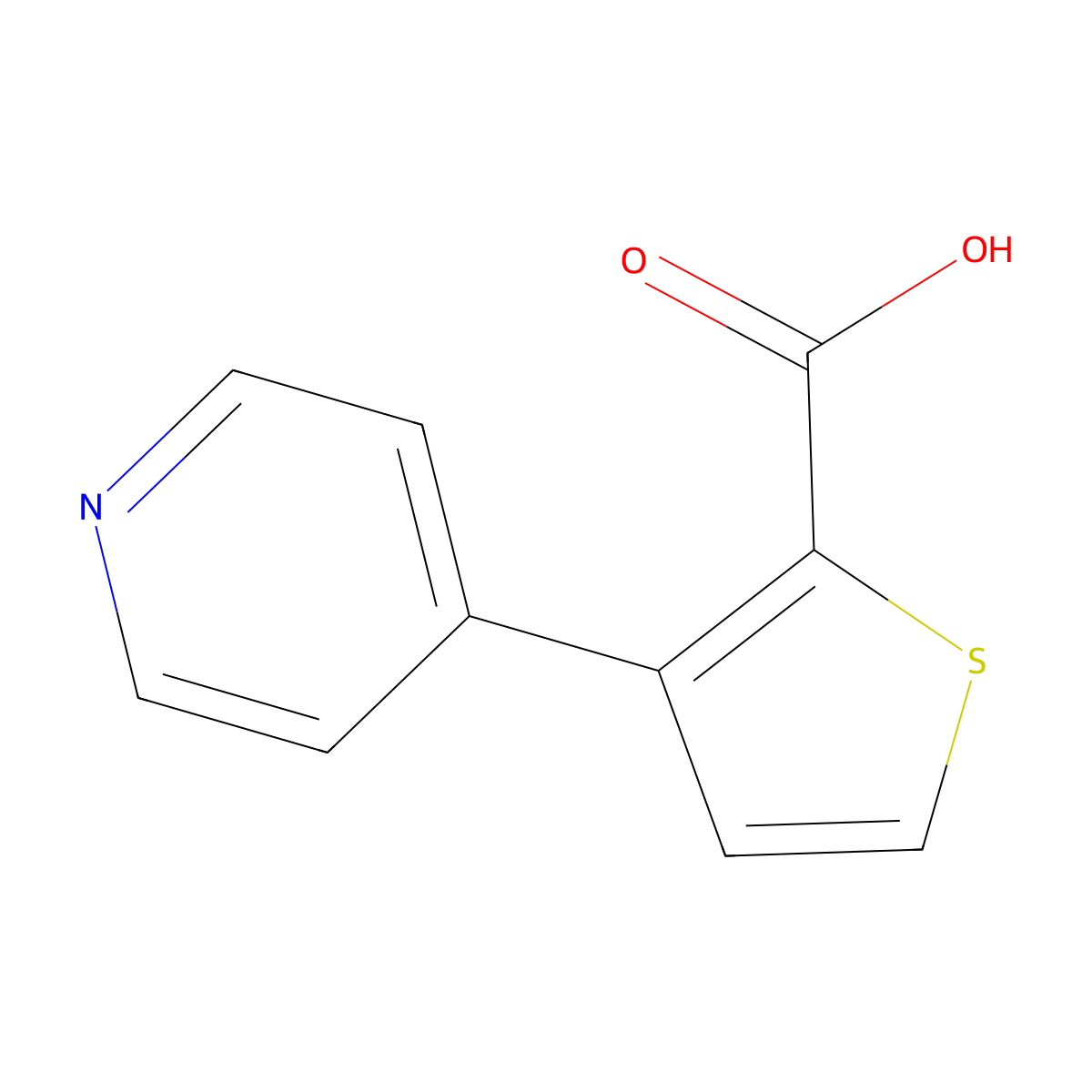 3-(Pyridin-4-yl)thiophene-2-carboxylic acid molecular structure, CAS 1214380-77-4