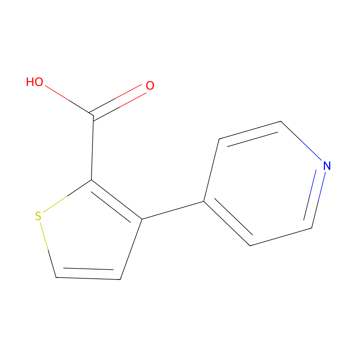 3-(Pyridin-4-yl)thiophene-2-carboxylic acid molecular structure, CAS 1214380-77-4