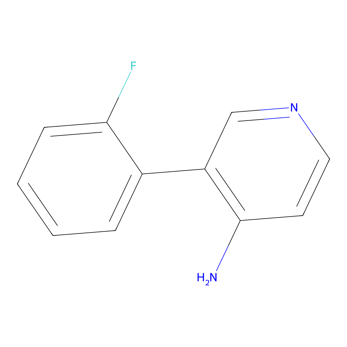 3-(2-Fluorophenyl)pyridin-4-amine molecular structure, CAS 1214380-93-4