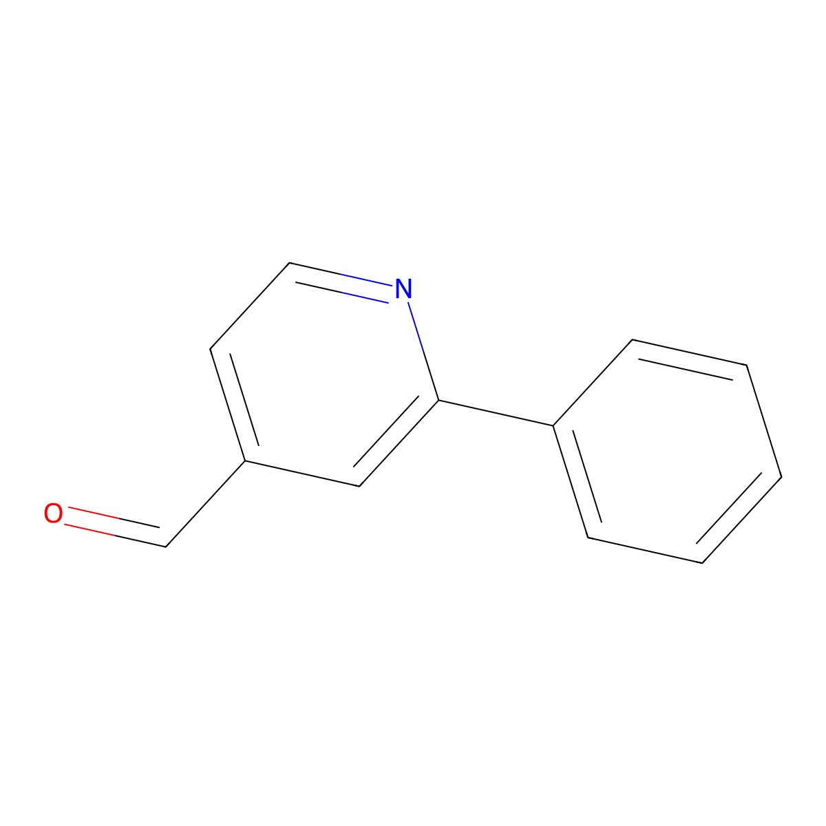 2-Phenylpyridine-4-carboxaldehyde molecular structure, CAS 1214381-00-6