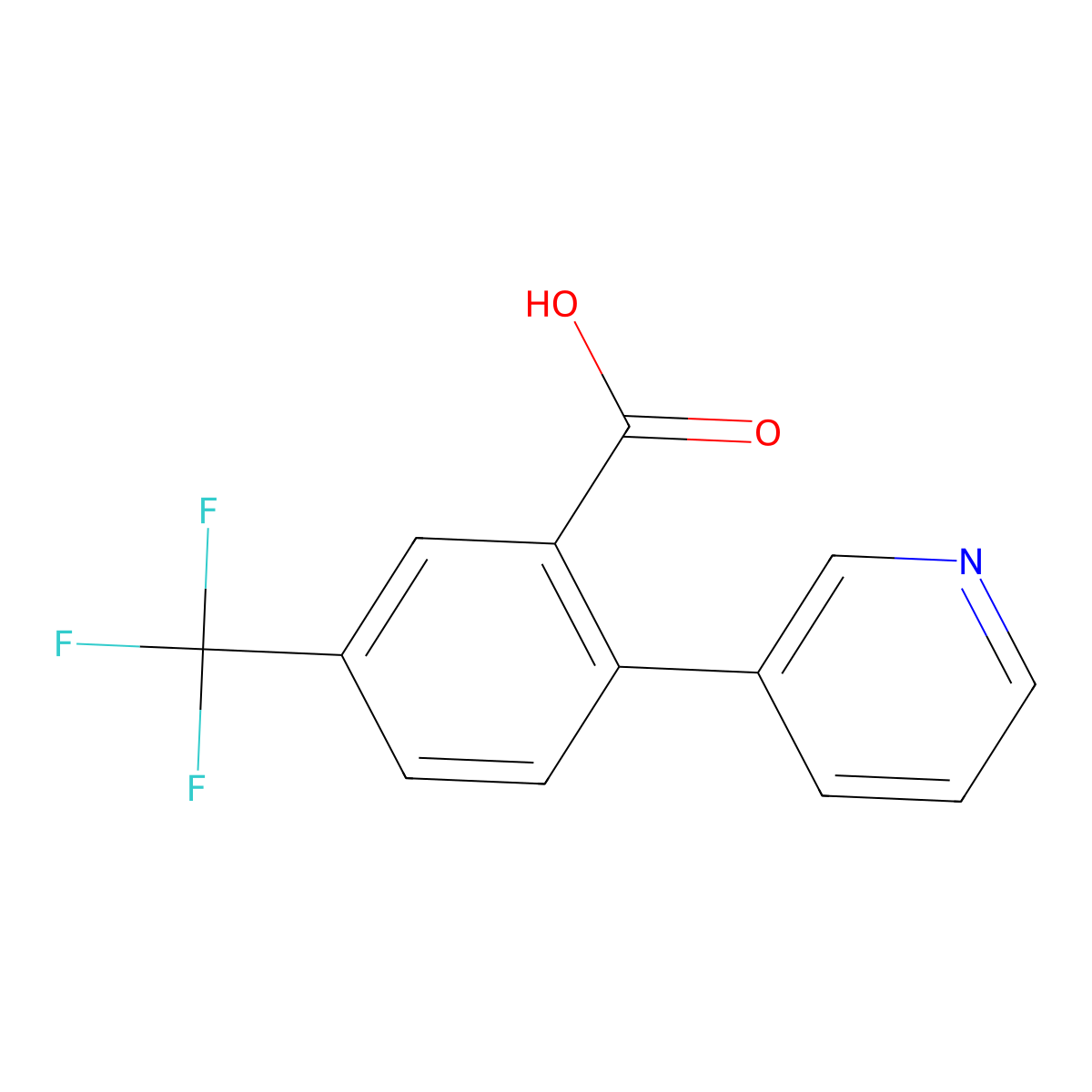 2-(Pyridin-3-yl)-5-(trifluoromethyl)benzoic acid molecular structure, CAS 1214381-03-9