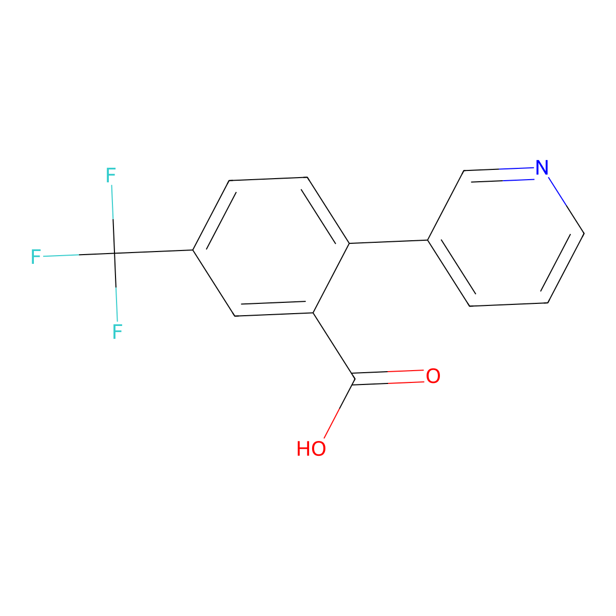 2-(Pyridin-3-yl)-5-(trifluoromethyl)benzoic acid molecular structure, CAS 1214381-03-9