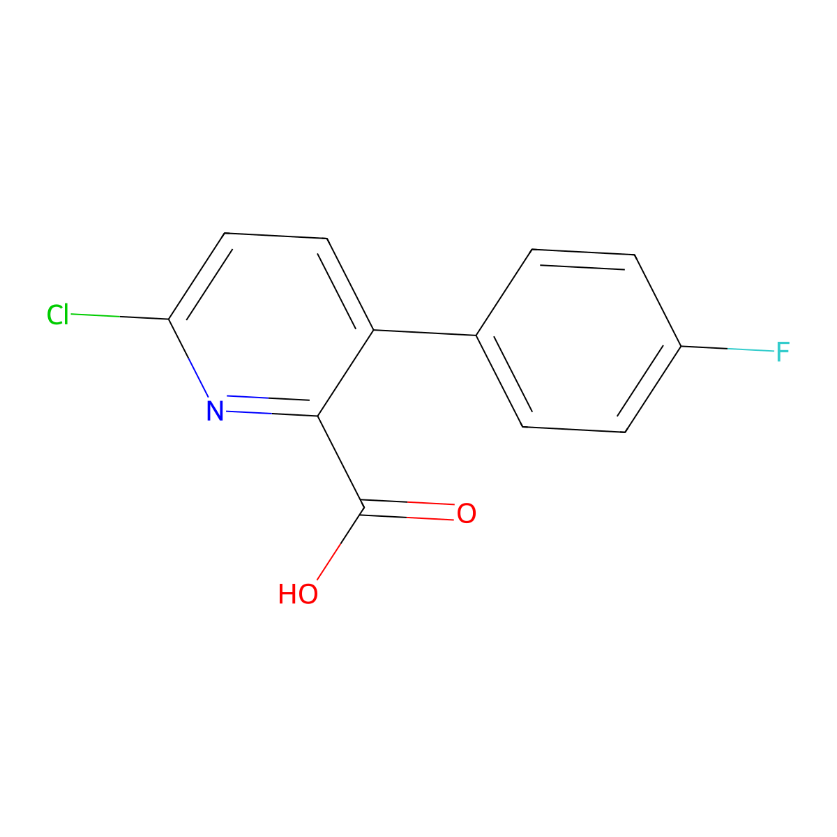 6-Chloro-3-(4-fluorophenyl)picolinic acid molecular structure, CAS 1214381-04-0