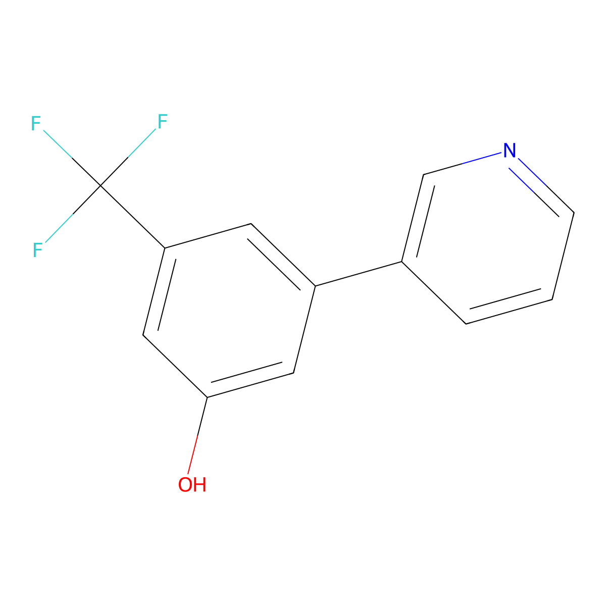 3-(Pyridin-3-yl)-5-(trifluoromethyl)phenol molecular structure, CAS 1214381-06-2